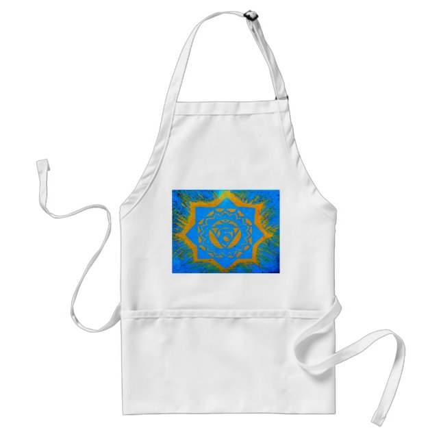blue gold tantric symbol standard apron (Front)