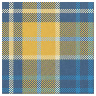 Blue & Gold Tartan Fabric