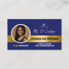 Blue & Gold Tax Preparer Accounting Business Card