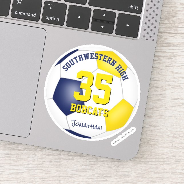 blue gold team colours boys girls soccer (Detail)