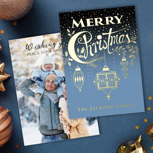 Blue Gold Typography Foil Invitation (Creator Uploaded)