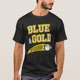 Blue & Gold Vibes Football Team Fan T-Shirt
