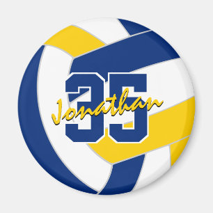 blue gold volleyball team colours gifts magnet