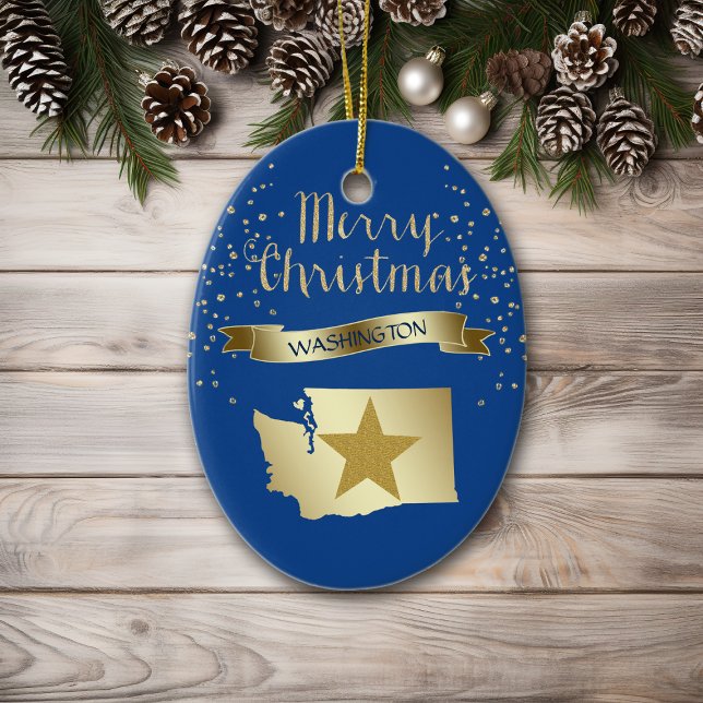 Blue Gold Washington Star Ceramic Tree Decoration (Creator Uploaded)
