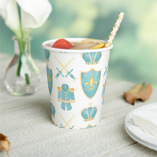 Blue & Gold Watercolour Little Prince Birthday Paper Cups