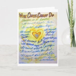 Blue & Gold What Cancer Cannot Do Greeting Card