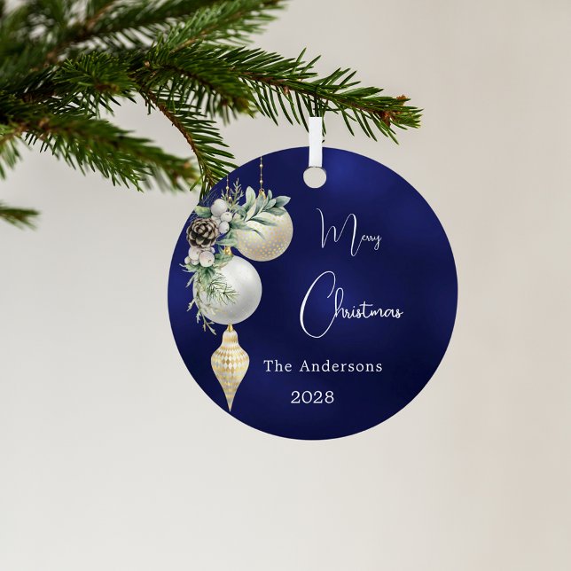 Blue gold white baubles Christmas Metal Tree Decoration (Creator Uploaded)