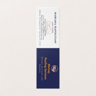 Blue Gold White Roofing Company Folded Card