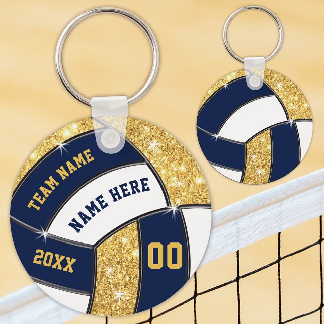 Blue, Gold, White Volleyball Gifts BULK or Buy One Key Ring (Creator Uploaded)