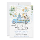Blue Gold Wild Jungle Animal Sweet Baby Boy Shower