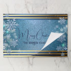 Blue Gold Xmas Winter Wonderland Paper Placemat