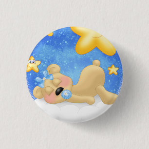 Blue Golden Bear 3 Cm Round Badge