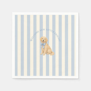 Blue Golden Retriever Baby Shower  Napkin