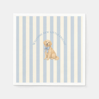 Blue Golden Retriever Baby Shower Napkin