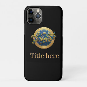 blue golden your logo business title website edita Case-Mate iPhone case