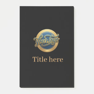 blue golden your logo business title website edita post-it notes