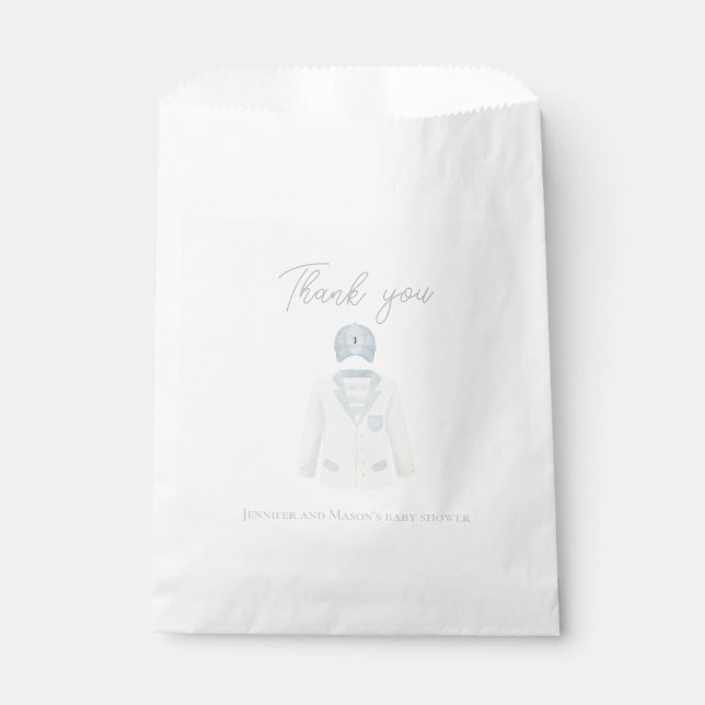 Blue golf baby shower party    favour bags (Front)