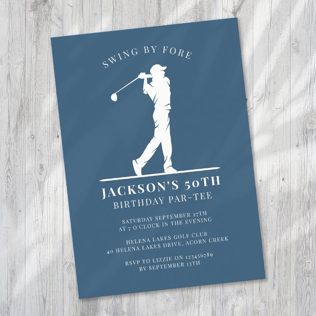 Blue Golf Birthday Par-tee Invitation (Creator Uploaded)