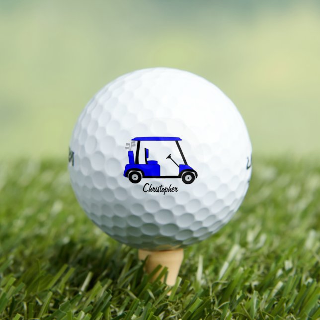 Blue Golf Buggy Design Golf Balls (Insitu Tee)