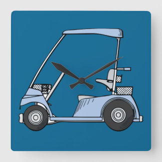 blue golf cart clock