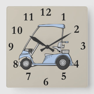 blue golf cart clock