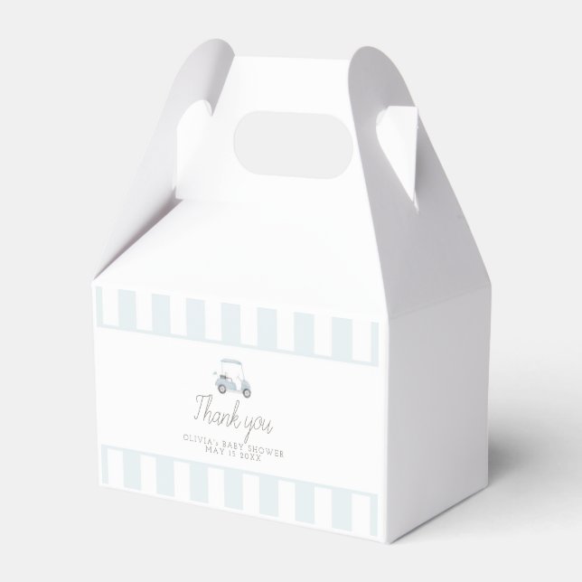 Blue golf cart favour box (Front Side)