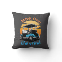 Blue Golf Cart Pillow