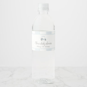Blue golf cart water bottle label