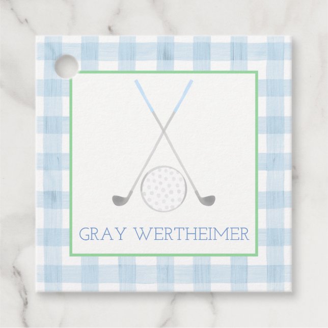 Blue Golf Club Favour Tags (Front)