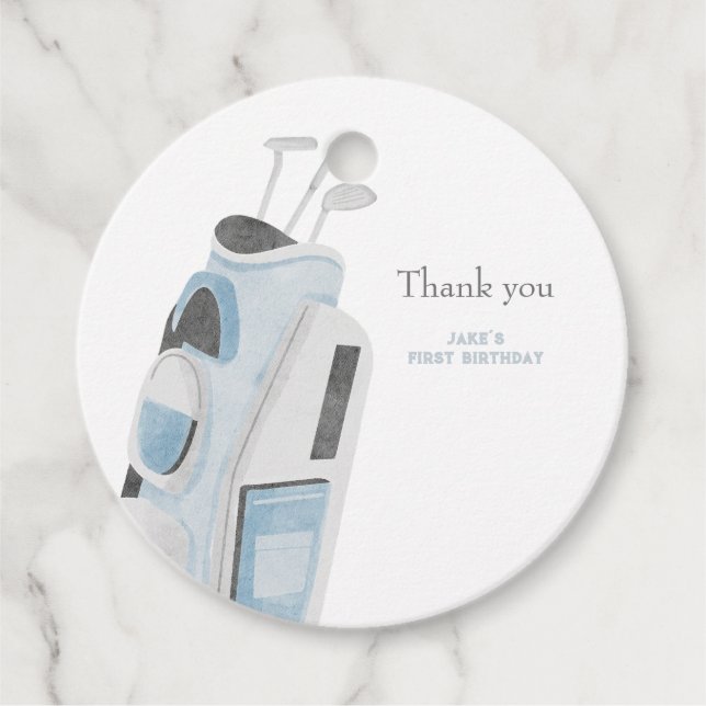 Blue golf club thank you gift tag   (Front)