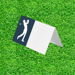 Blue Golf-Themed Birthday Place Cards