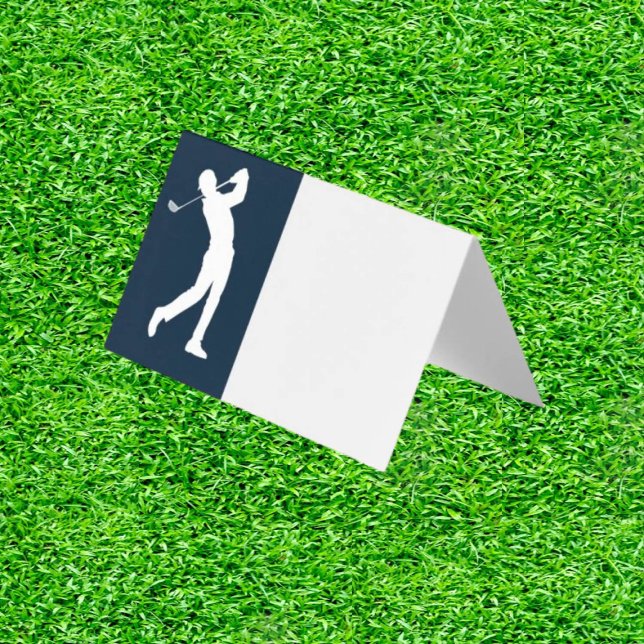 Blue Golf-Themed Birthday  Place Cards (Tee Off in Style: Celebrate with Blue Golf Elegance!)