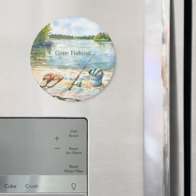 Blue Gone Fishing Bucket Lake Magnet (In Situ (Fridge))