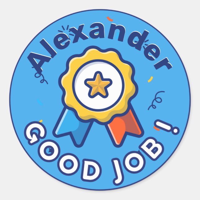 Blue good job star sticker (Front)