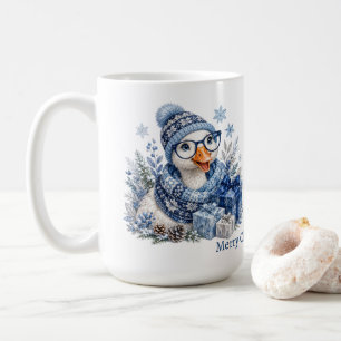 Blue Goose Winter Hanukkah Christmas Gift Coffee Mug