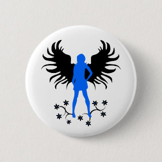 Blue Goth Angel button