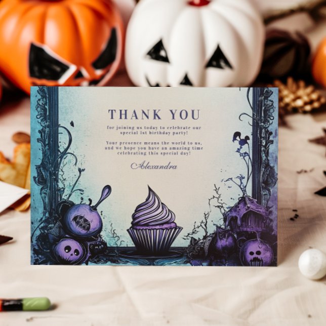 Blue Gothic 2nd Birthday  Thank You Card (Creator Uploaded)