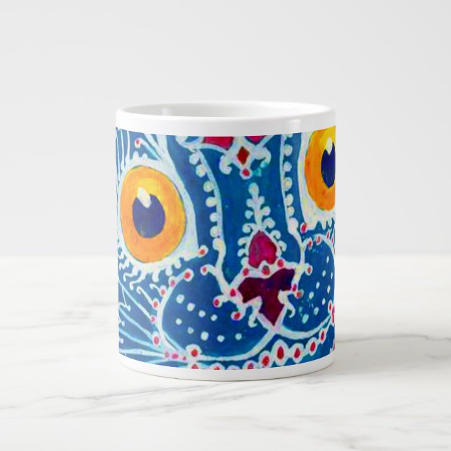 Blue Gothic Cat Large Coffee Mug (Front)
