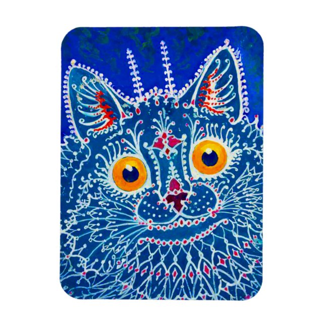 Blue Gothic Cat Magnet (Vertical)