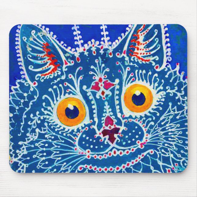 Blue Gothic Cat Mouse Pad (Front)