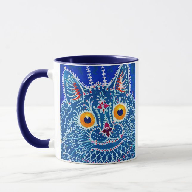 Blue Gothic Cat Mug (Left)