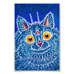 Blue Gothic Cat Photo Print