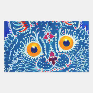 Blue Gothic Cat Rectangular Sticker