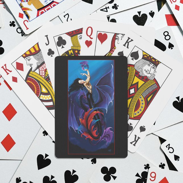 Blue Gothic Dragons Mermaid Fantasy Purple  Playing Cards (Creator Uploaded)