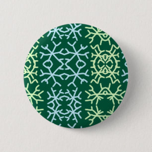 Blue gr snow flakes Christmas pattern snow pattern 6 Cm Round Badge