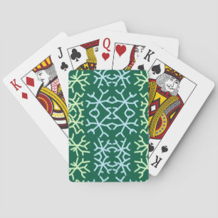 Blue gr snow flakes Christmas pattern snow pattern Playing Cards