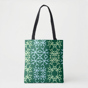 Blue gr snow flakes Christmas pattern snow pattern Tote Bag