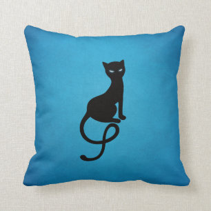Blue Gracious Evil Black Cat Cushion
