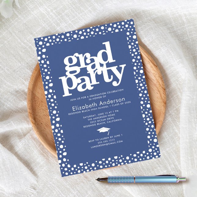Blue grad party modern bold typography elegant invitation (Creator Uploaded)