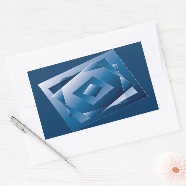 blue gradient 1 rectangular sticker (Envelope)
